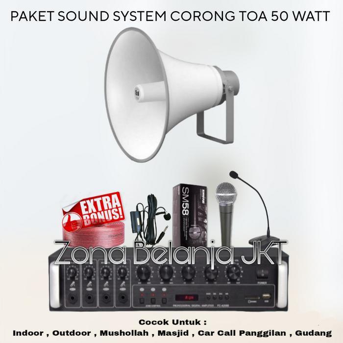 Paket Sound System Toa Masjid Mushola 1 Corong Toa 50 Watt ( SET 2 )