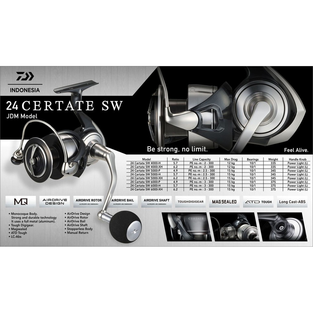 REEL DAIWA CERTATE JDM 24 SW 6000 FREE TOPI DAIWA MT02