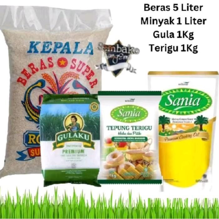 Promo Paket Sembako Murah 2 - (Beras,Minyak, Gula,Terigu) - Cek Deskripsi Produk Untuk detail Brand-