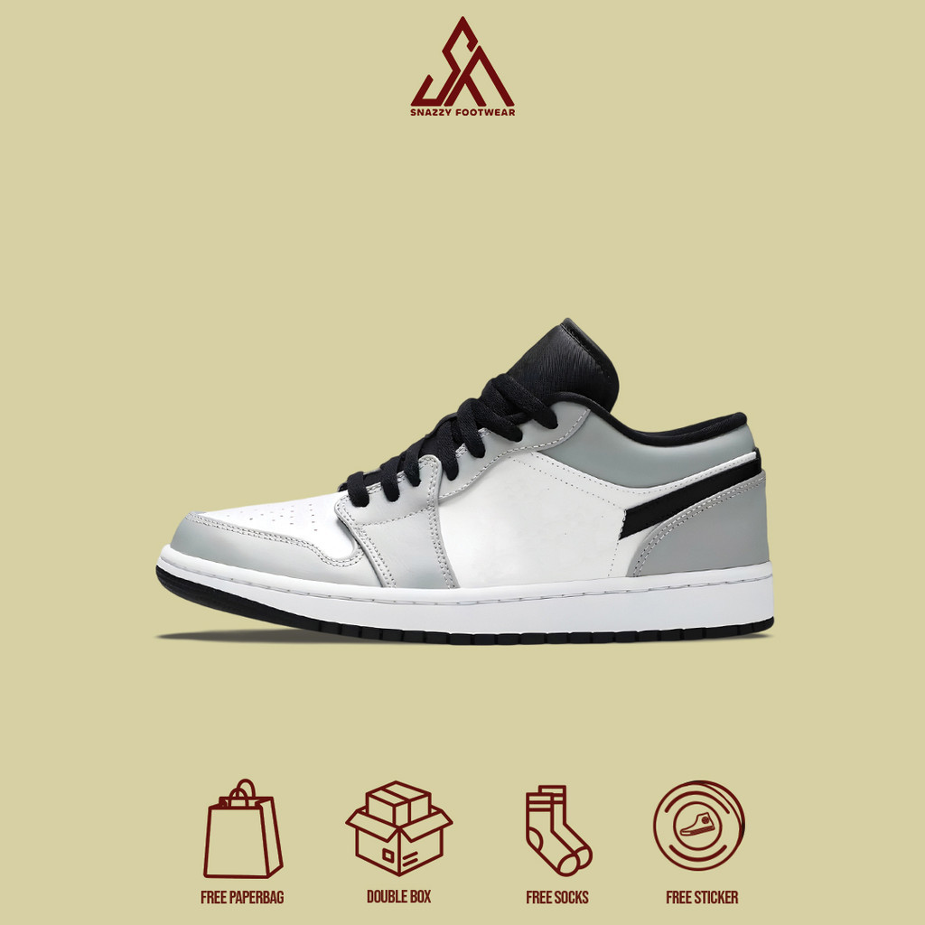 Sepatu Sneakers Nike Air Jordan 1 Low 'Light Smoke Grey' 100% Original Unisex