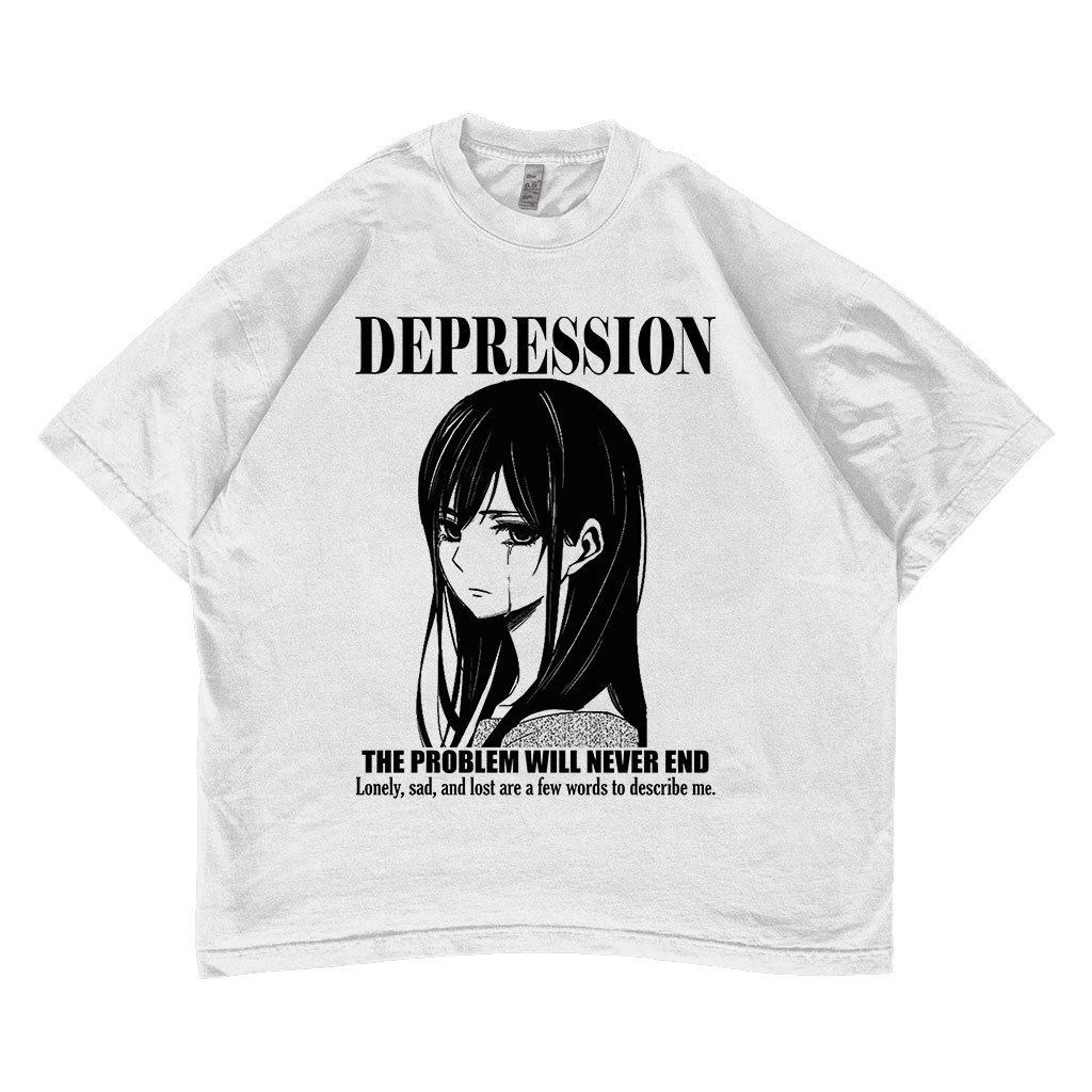 Kaos Kaos 90s Depression Oversized T-shirt Anime Unisex Tee