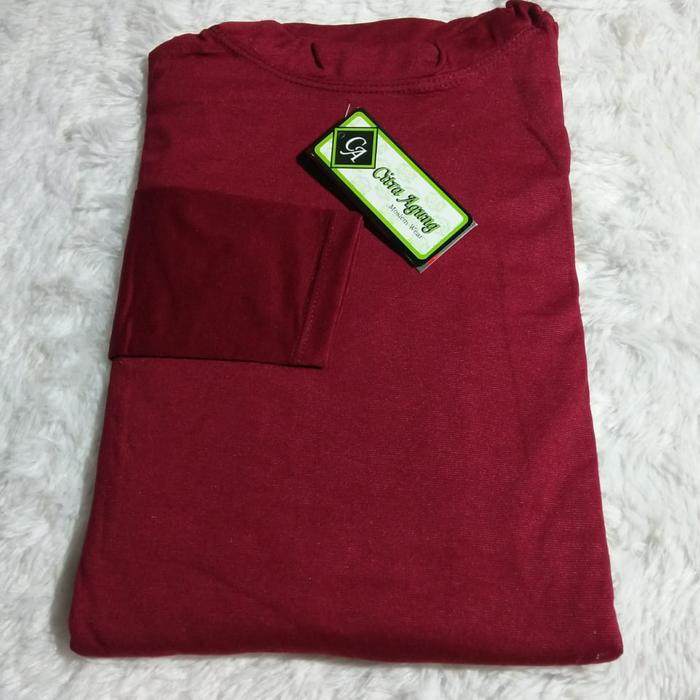 Inner Dress Tanpa Lengan Dan Inner Dress Lengan Panjang Manset Gamis - Marun, Jumbo Buntung