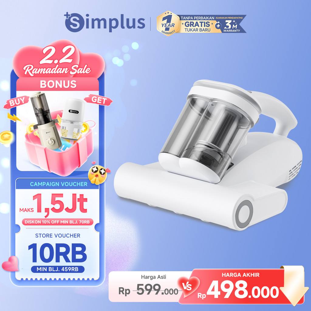 Simplus Sinar UV & Vacuum Vakum Tungau Vacuum Cleaner Anti Tungau 350W Filter HEPA F9 Pengharum Arom