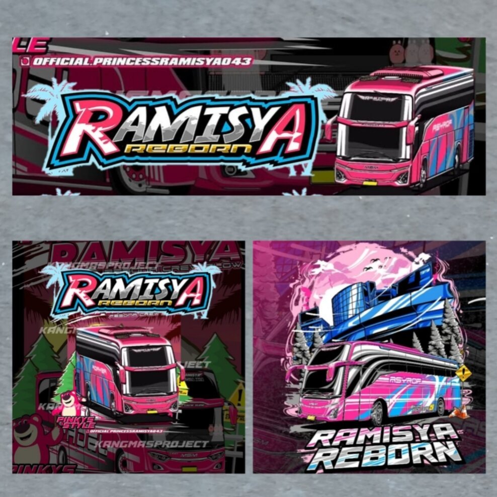 Stiker bus RAMISYA MSM asyrof isi 3 stiker bis bus msm asyrof RAMISYA