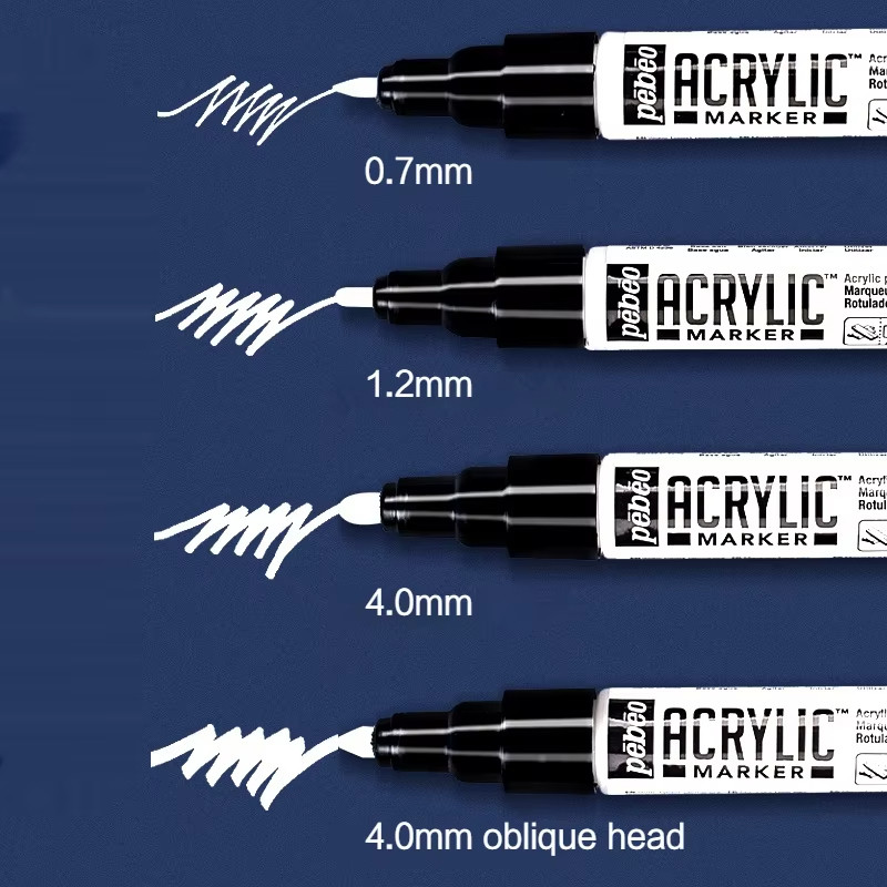 0.7/1.2/4mm White Marker Permanent Waterproof Art Painting Graffiti Fabric Wood Wrting Artists Sool 