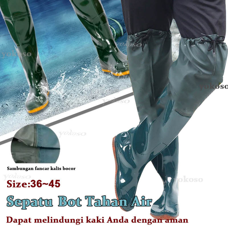 MASSRUSS - Sepatu Bot Tahan Air / Sepatu Bot Pria Wanita Sawah Petani Nelayan Mancing Waterproof Sep