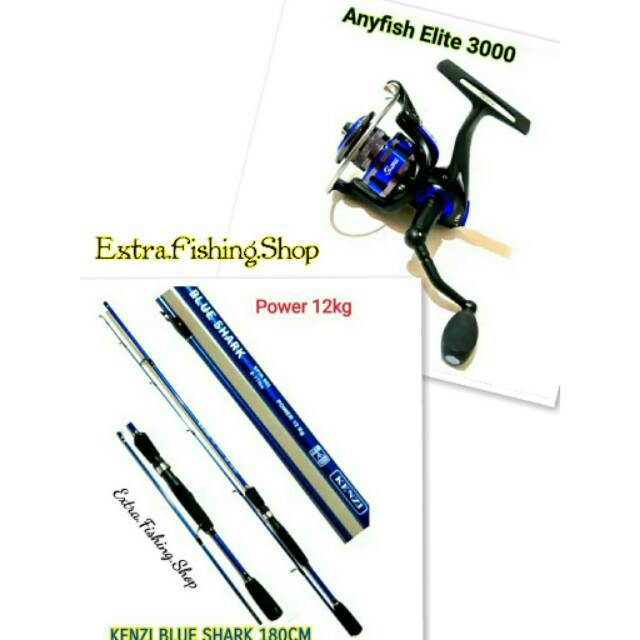 PAKET JORAN KENZI BLUE SHARK REEL ANYFISH ELITE