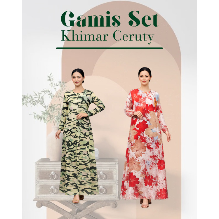 Gamis set Khimar ceruty babydoll Faiza Aisyah Cindi Latina Kinanti Tamara PUTRI ORI bermerks syari p