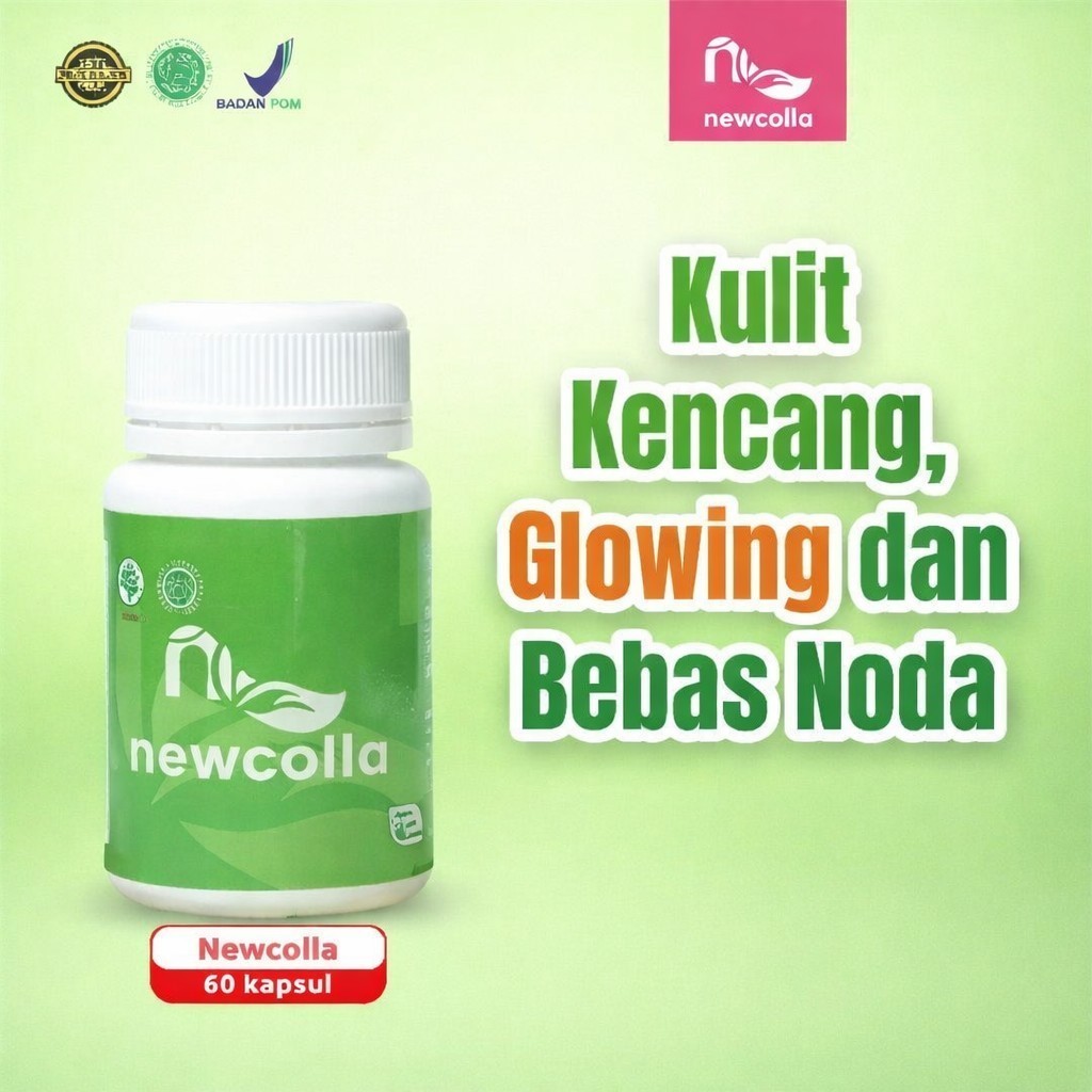 Newcolla penghilang flek hitam dan jerawat di wajah ampuh bpom alami HALAL Newcolla kapsul  kulit