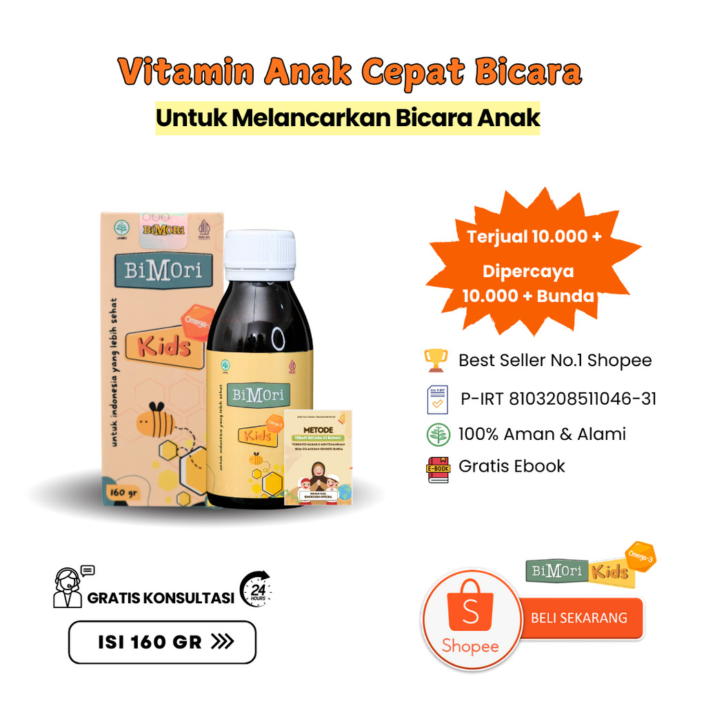 Bimori Kids Vitamin Cepat Bicara Untuk Anak Speech Delay Autisme Adhd Vitamin Kecerdasan Otak