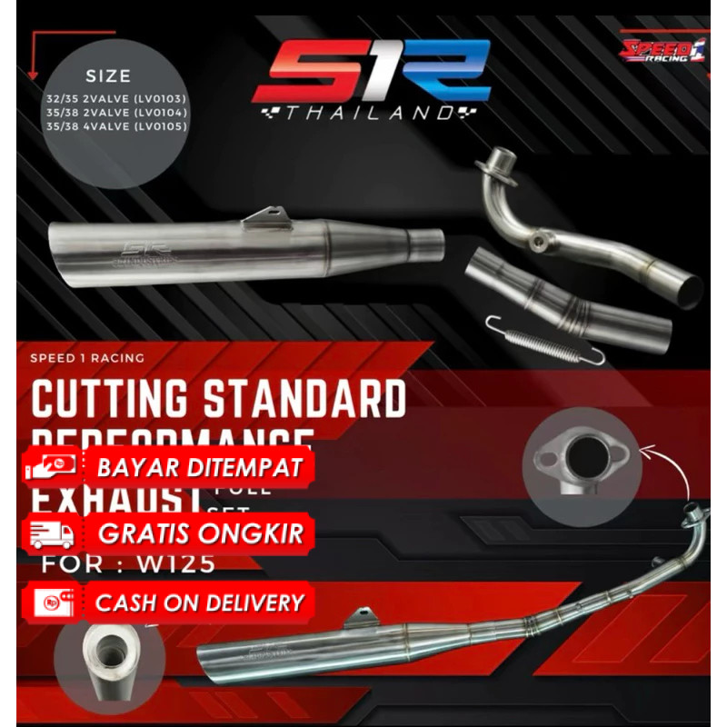 GL RACING S1R THAILAND EXHAUST RACING STANDARD CUTTING STAINLESS STEEL HONDA WAVE125 / WAVE125 S 2 V