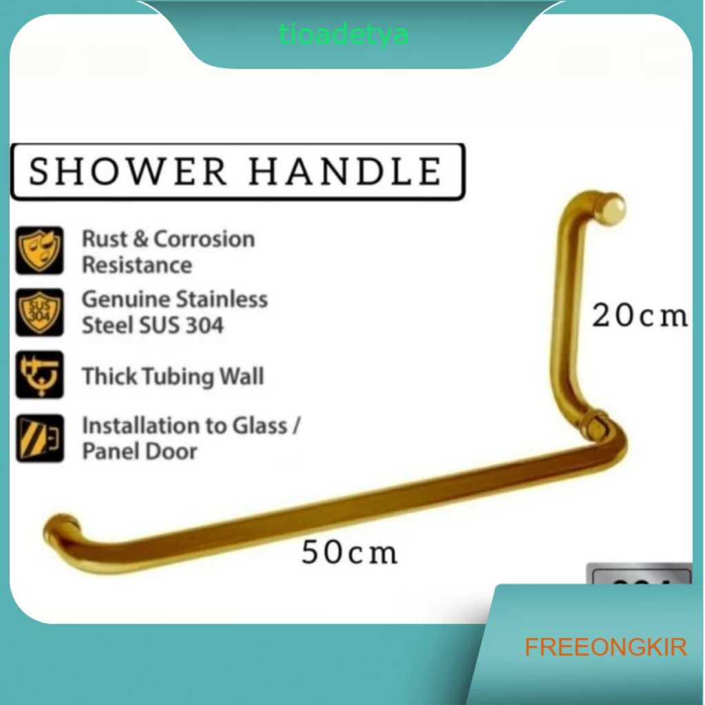 HANDLE SHOWER GOLD PULL HANDLE GOLD GAGANG PINTU KACA KAMAR MANDI GOLD