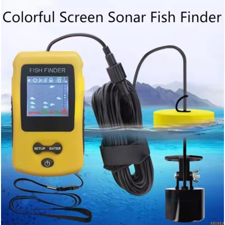Fish Finder Sonar Portable Radar Ikan Kedalaman 100M Alat Pencari Ikan Memancing Layar LCD Alarm Det
