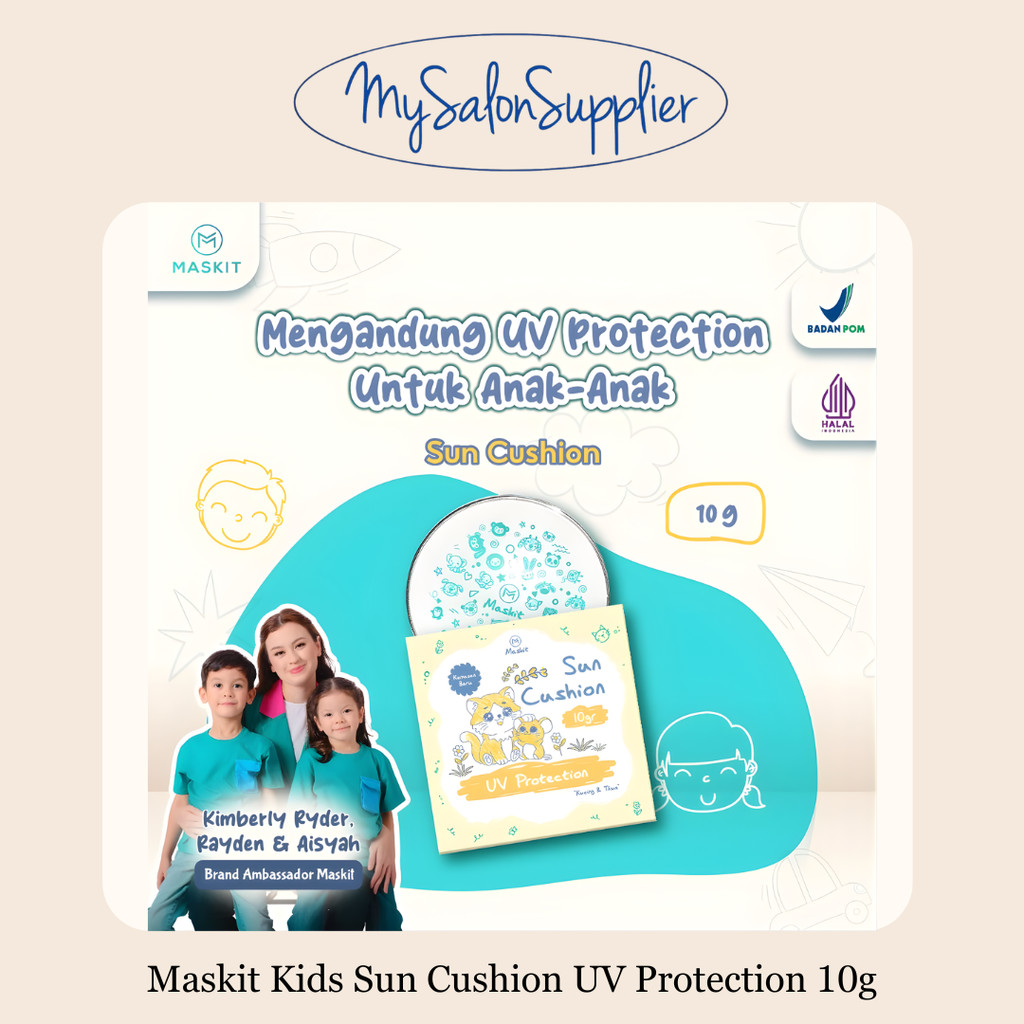 Maskit Kids Sun Cushion UV Protection / Bedak Cushion Anak Protection SPF Natural