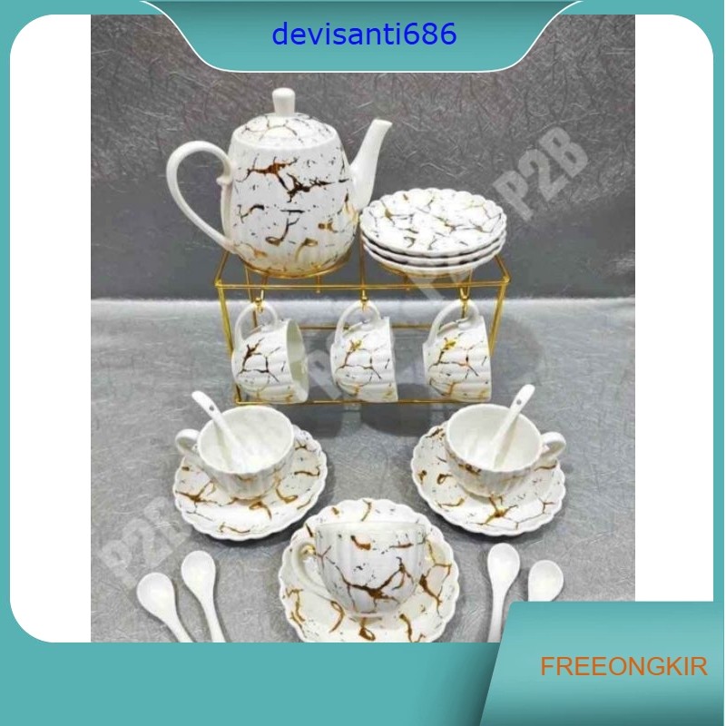 Tea Set Teko Fiorenza Marble MP 822 Desain Menarik