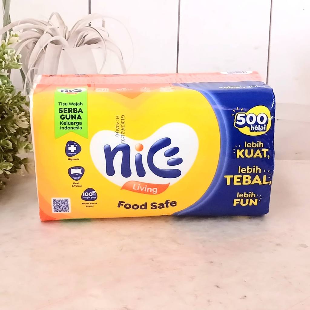 KENZ TISSUE NICE 500 HELAI / TISU SERBAGUNA NICE LIVING 250 SHEETS 2 PLY KEMASAN BARU FOOD SAFE