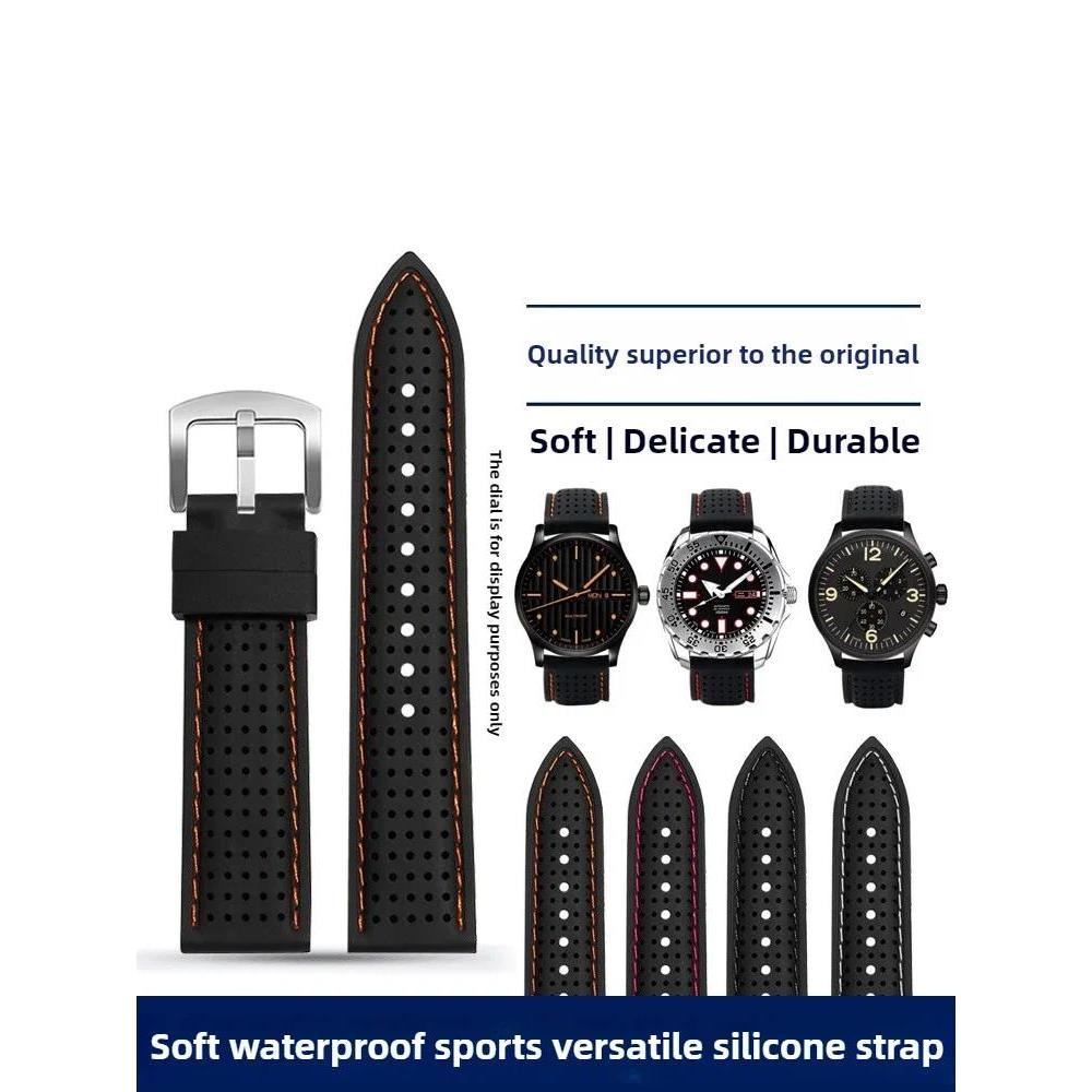 Waterproof Rubber Watch Strap Suitable for Casio Longines Tissot Omega Mido Silicone Watch Strap 20 