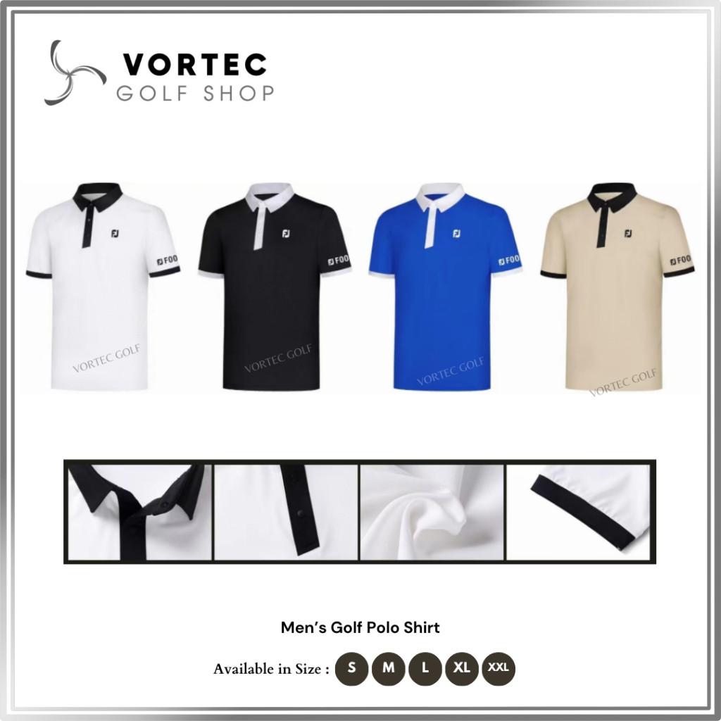 FJ Men Golf Polo Shirt- Kaos Olahraga Golf Tennis Lari Paddle  FJ01
