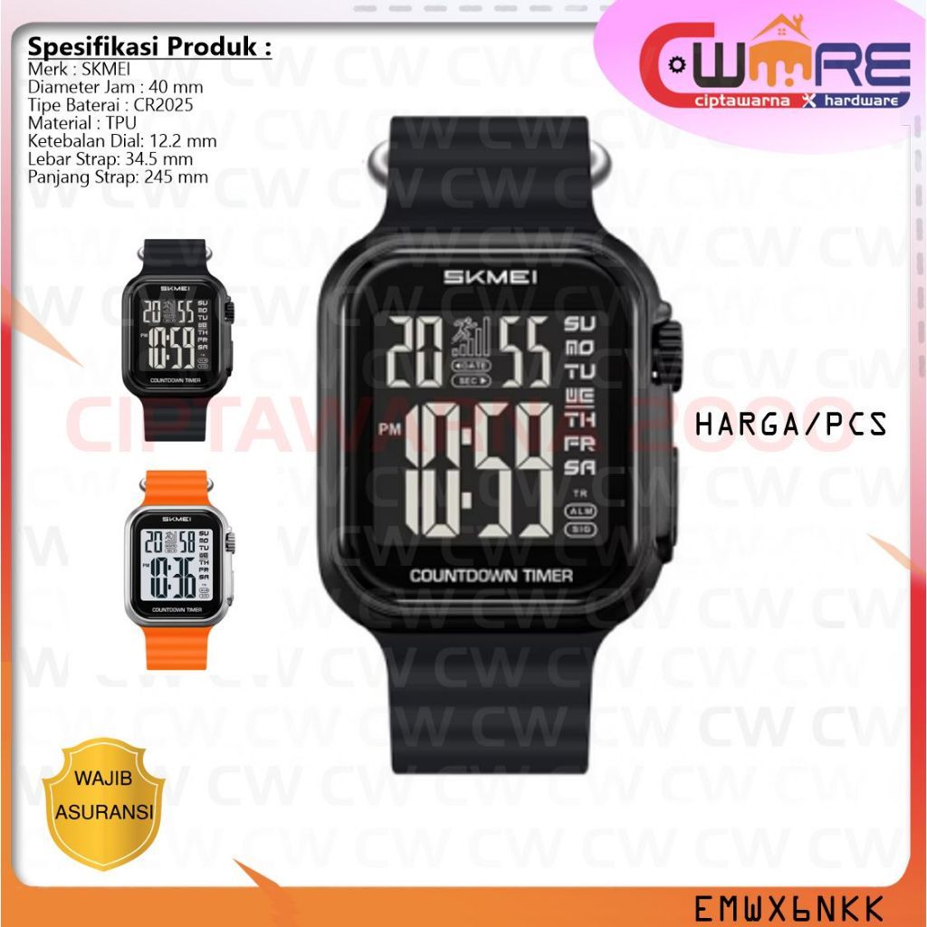 SKMEI Jam Tangan Digital Pria Sporty Black & Orange- 2269 - BDB CW2H