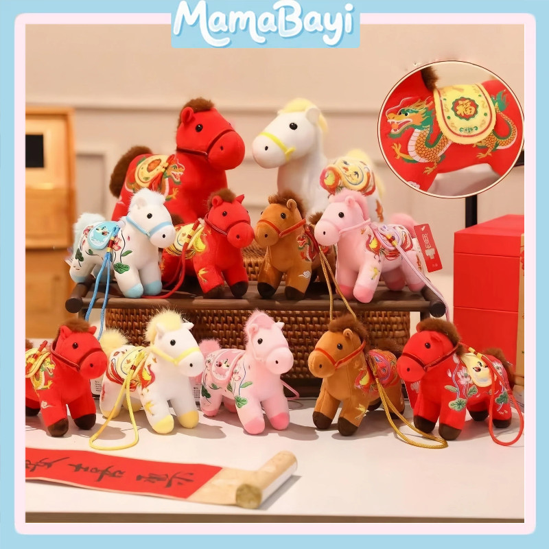 Saddle Ponies Bag Charm Gantungan Tas Boneka Kuda Plush Toy Gantungan Kunci Kuda Keberuntungan Hoki 
