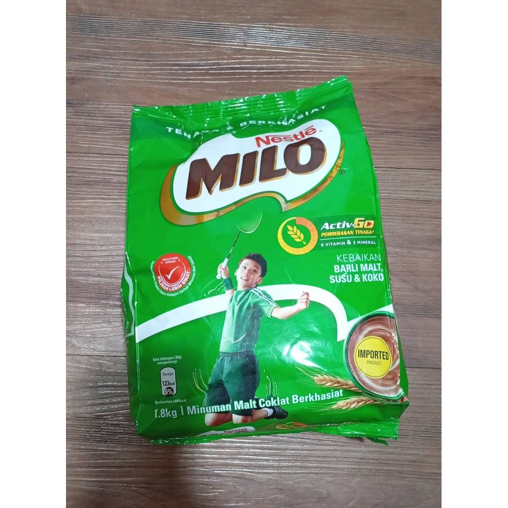 susu malaysia milo Susu Coklat Bubuk 1,8 kg HALAL BPOM/susu milo berenergi tinggi