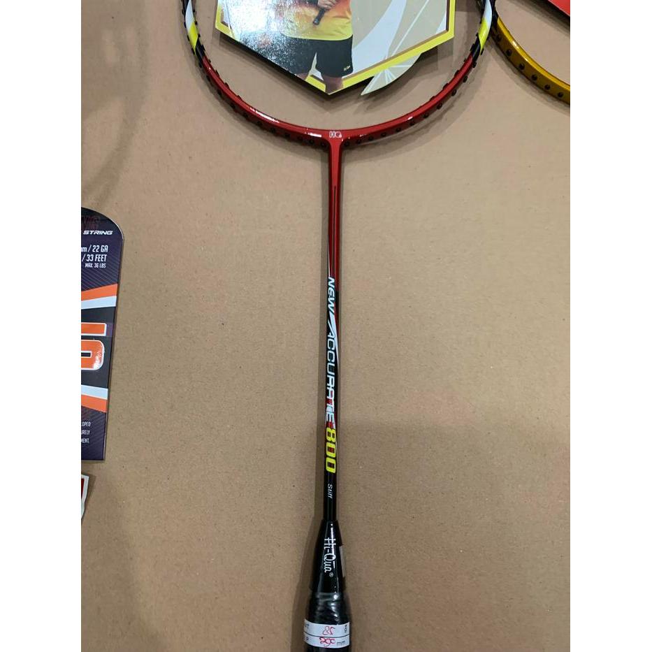 Raket Badminton HIQUA HQ NEW ACCURATE 600/700/800/900 + GRIP ORIGINAL - 800 merah, Batang+grip
