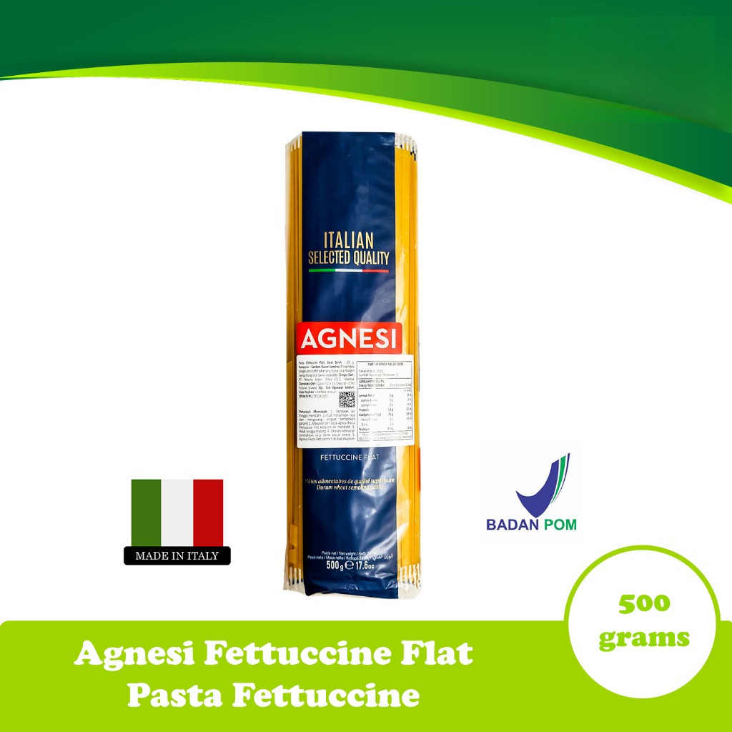 Agnesi Fettuccine Flat 500gr | Pasta Fettuccine 500gr