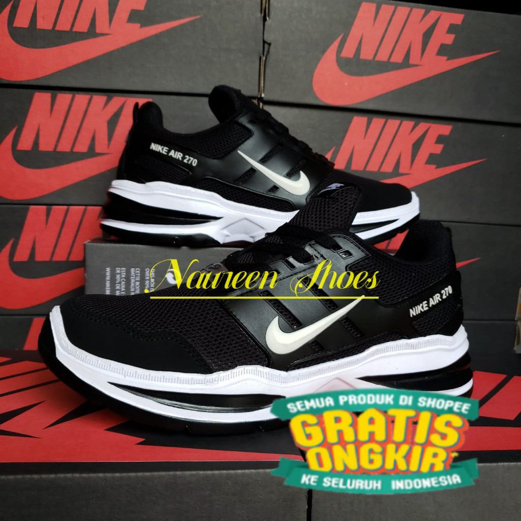Sepatu Sekolah Pria Wanita Sneakers Hitam Polos Running Sport/ keren cool