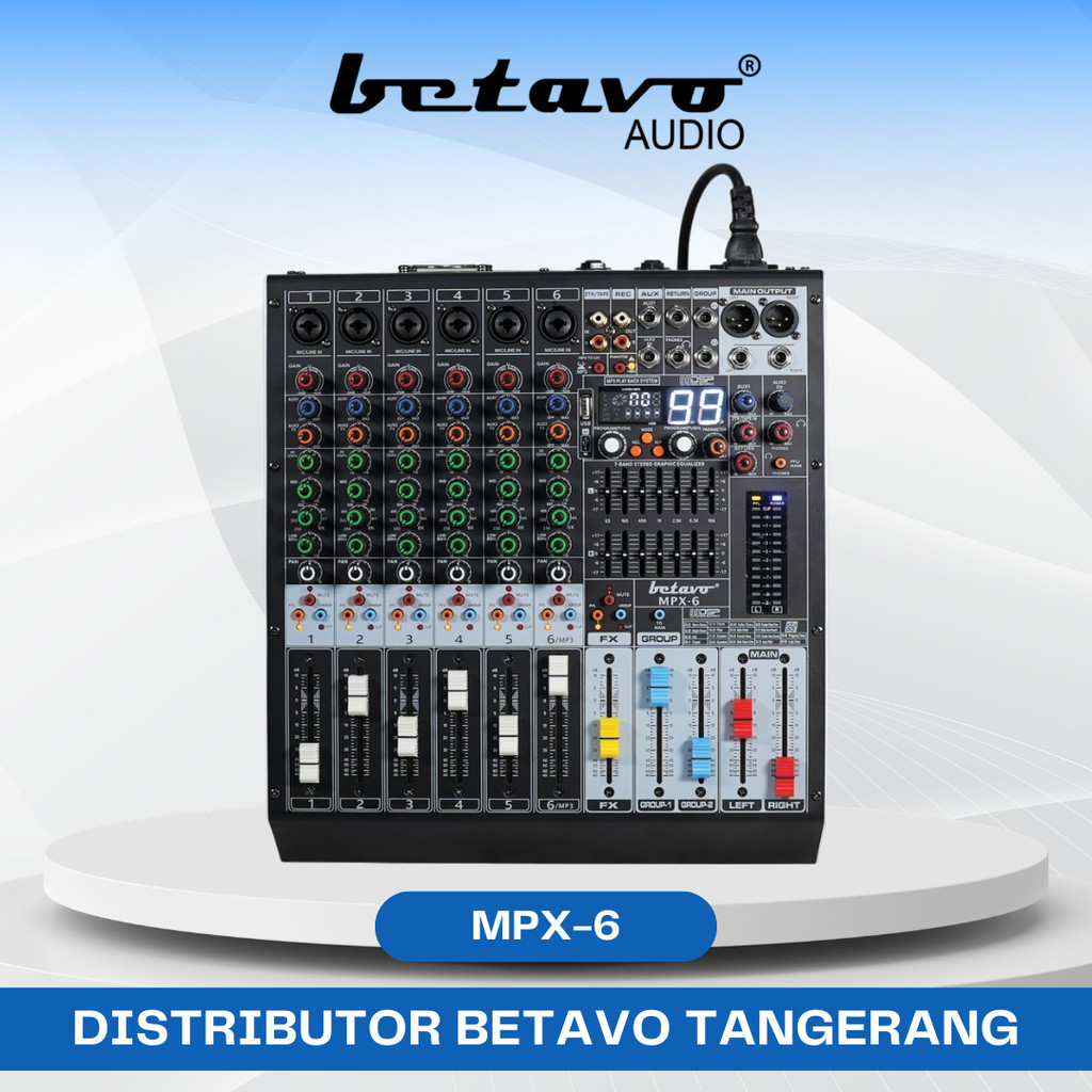 Betavo Audio Power Mixer MPX - 6  Professional Power Mixer | 6 Channel | 400 Watt (Max)