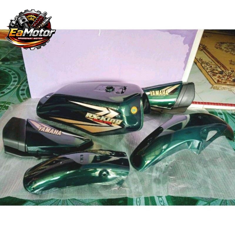 Tangki Set Spakbor Box Aki Motor Yamaha Rx King Hijau Botol 2002