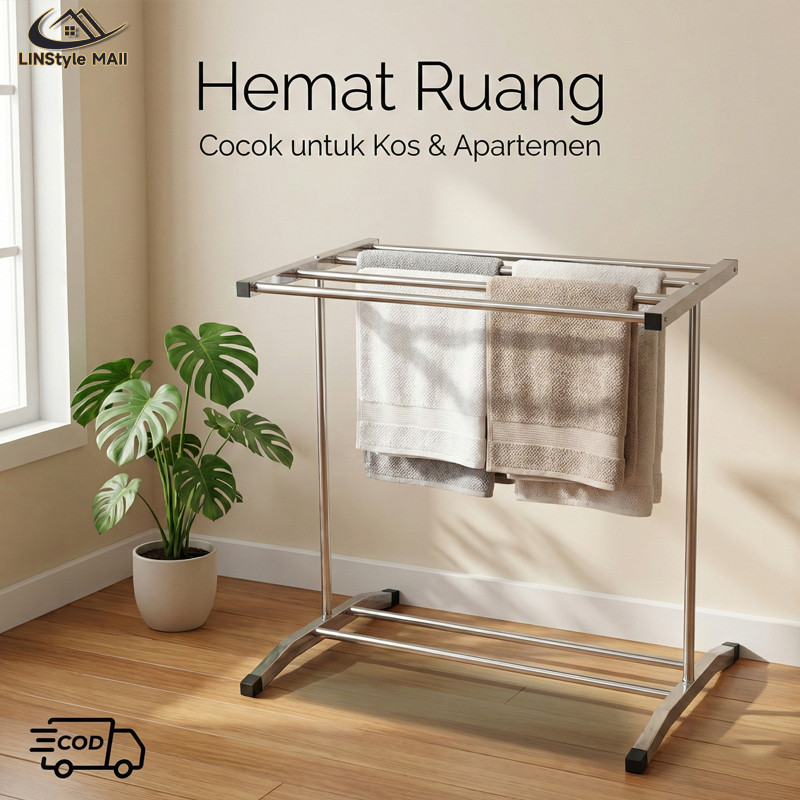 Jemuran Handuk Rak Handuk Kuat Kokoh Jemuran Handuk Stainless Jemuran Handuk Minimalis Rak Handuk