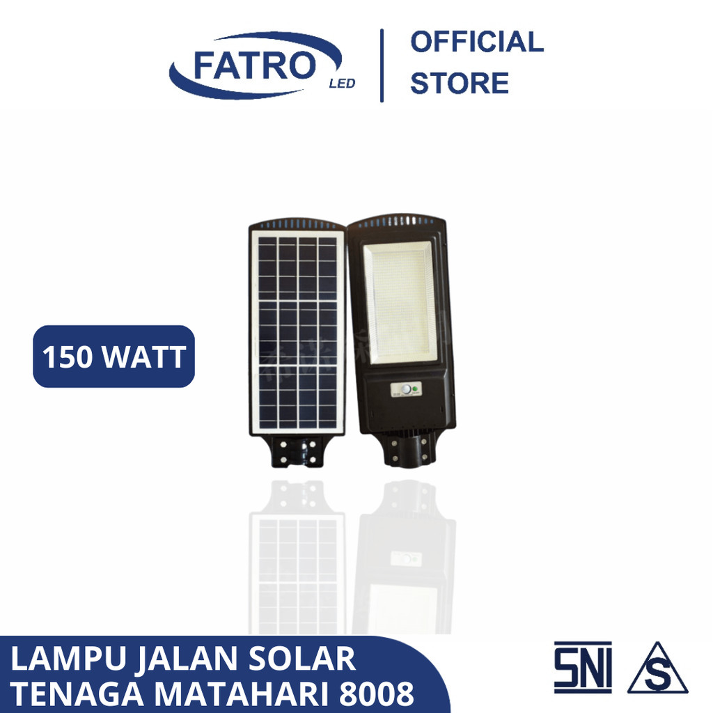FATRO LAMPU PJU SOLAR 150W / LAMPU JALAN SOLAR LED TENAGA MATAHARI /PJU COBRA CELL / LAMPU COBRA