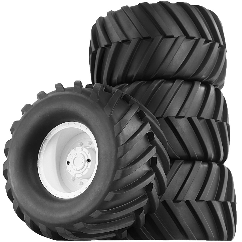 4PCS/RC Wheel Rim&Rubber Tires for 1/10 RC Monster Truck Car Tamiya HSP HPI Kyosh HPI Tamiya Kyosho