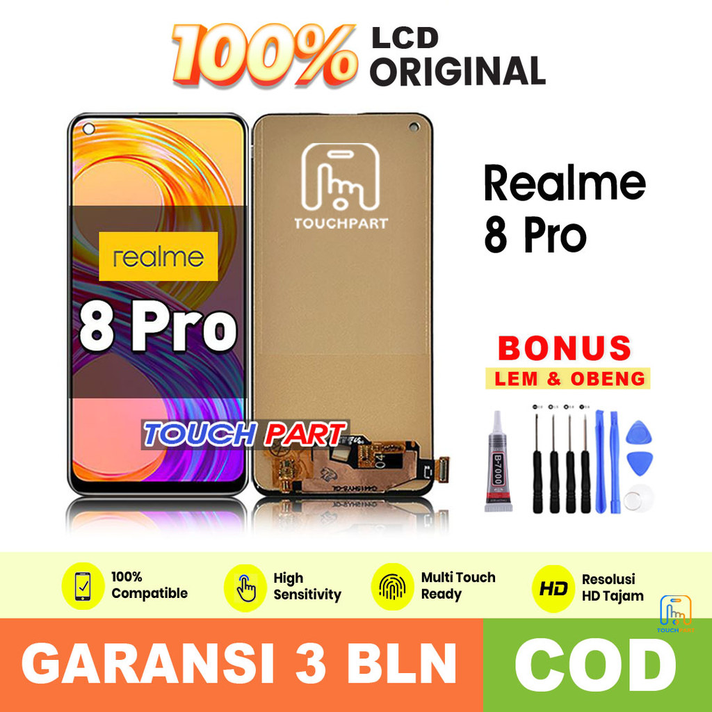 LCD Realme 8 pro Fullset Touchscreen ori COD