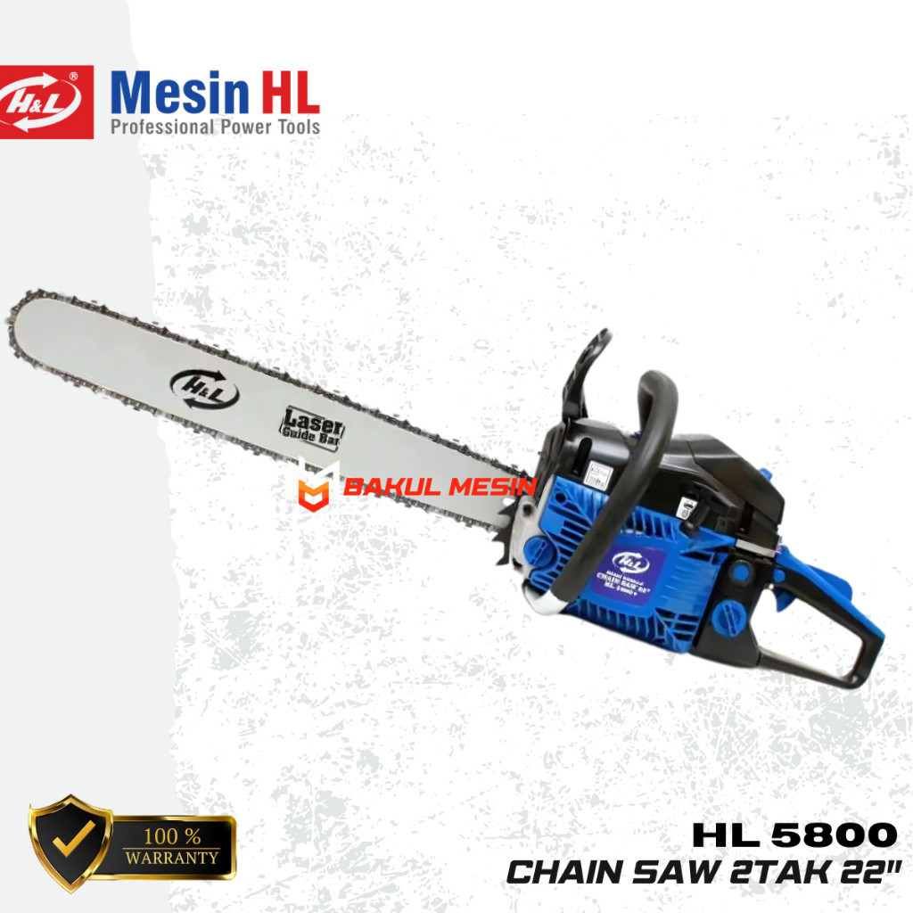 H&L HL 5800 + LASER BAR Mesin gergaji kayu Chain Saw 22inch HL5800