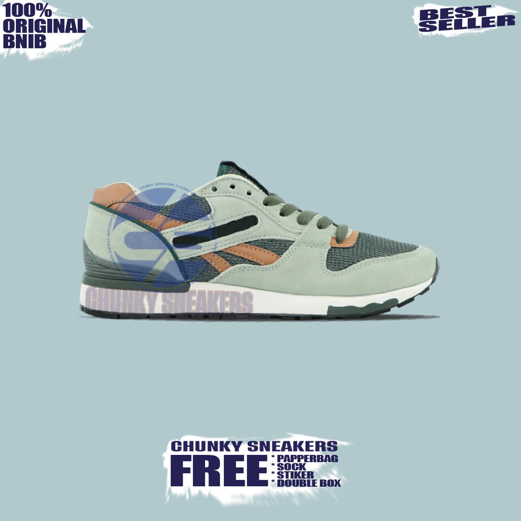 Sepatu Sneakers Reebok Gl6000 Olive Green Grey 100% Original BNIB Unisex