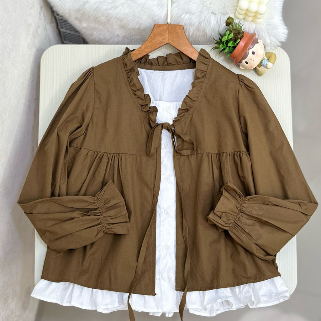 JAVIER FASHION - LILY Cotton Blouse / Kemeja Wanita Busui Friendly Kekinian Korean Style