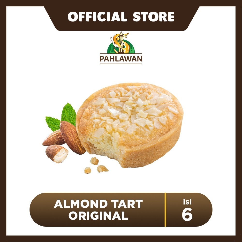 Lapis Kukus Pahlawan Almond Tart Original Isi 6 Pcs Rasa Legit, Lembut, Taburan Almond Gurih