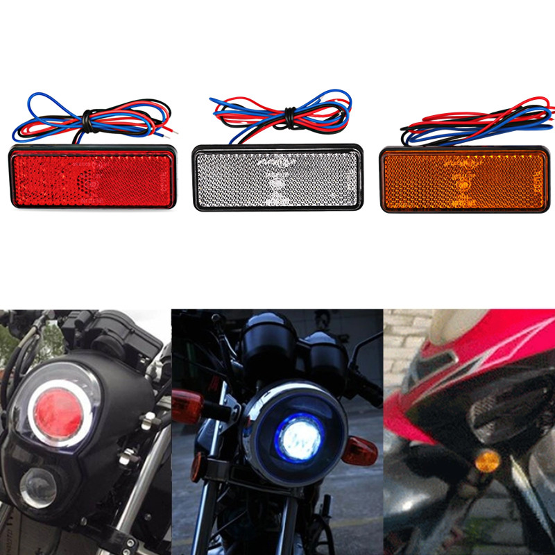 Lampu Reflektor Motor 24LED Persegi Panjang, Lampu Rem Belakang, Lampu Sein, Lampu Reflektor LED Mob