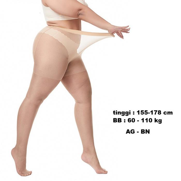 Stocking tipis transparant 10d bigsize big size besar stocking kantor - coklat kulit