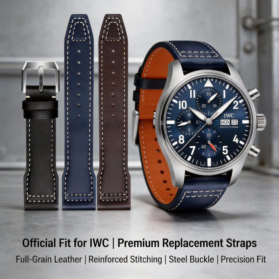 Genuine Leather Watch Strap for IWC Pilot Portuguese Portofino Cowhide Watch band Belt 20mm 22mm Bra