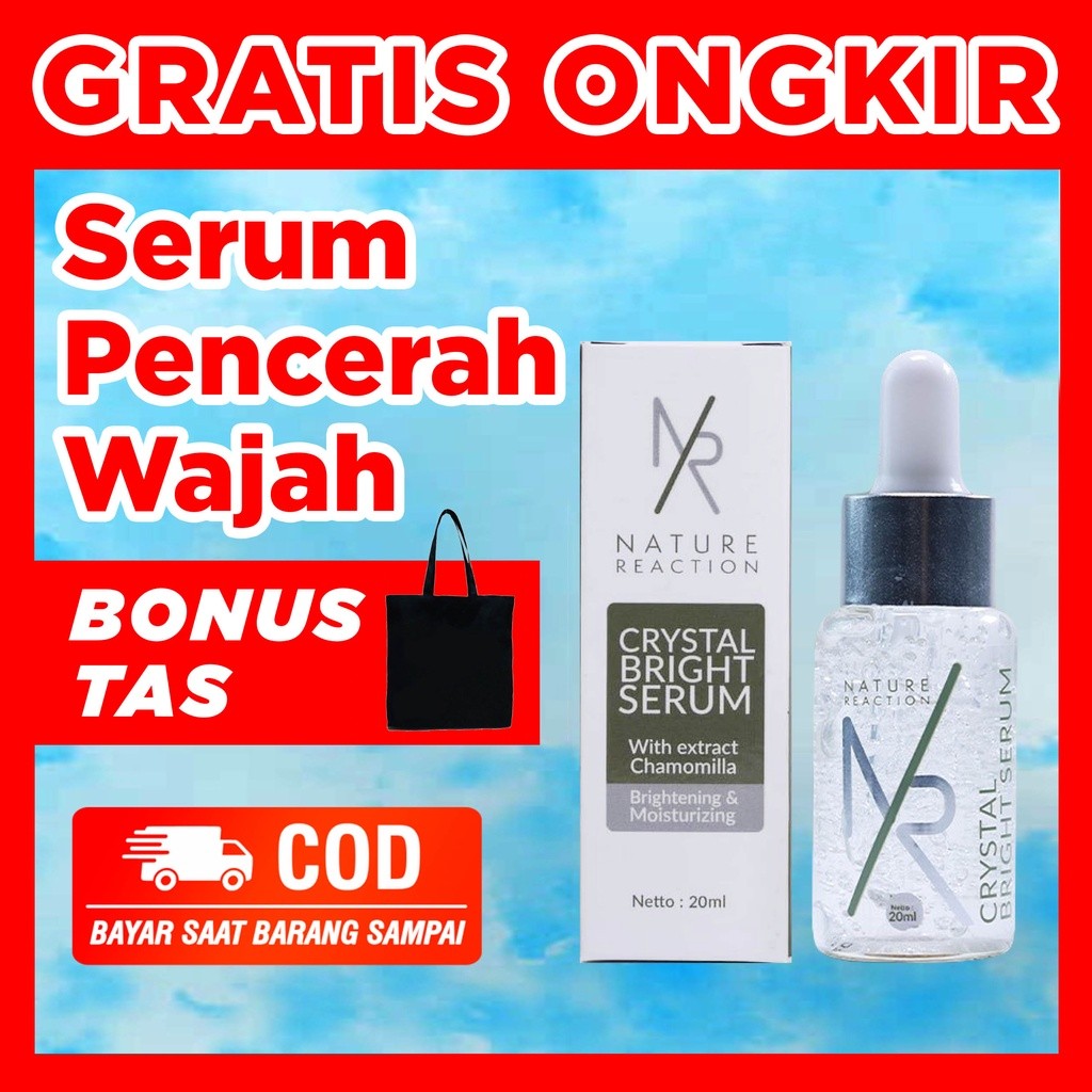 Serum Nature Reaction Crystal Bright Pencerah Glowing Bebas Jerawat Flek Hitam dan darkspot korea NR
