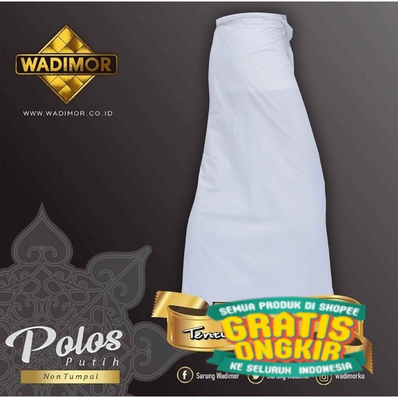 Sarung Wadimor PUTIH Polos Tanpa Tumpal ( Grosir/Ecer )/ pakaian pria lainnya