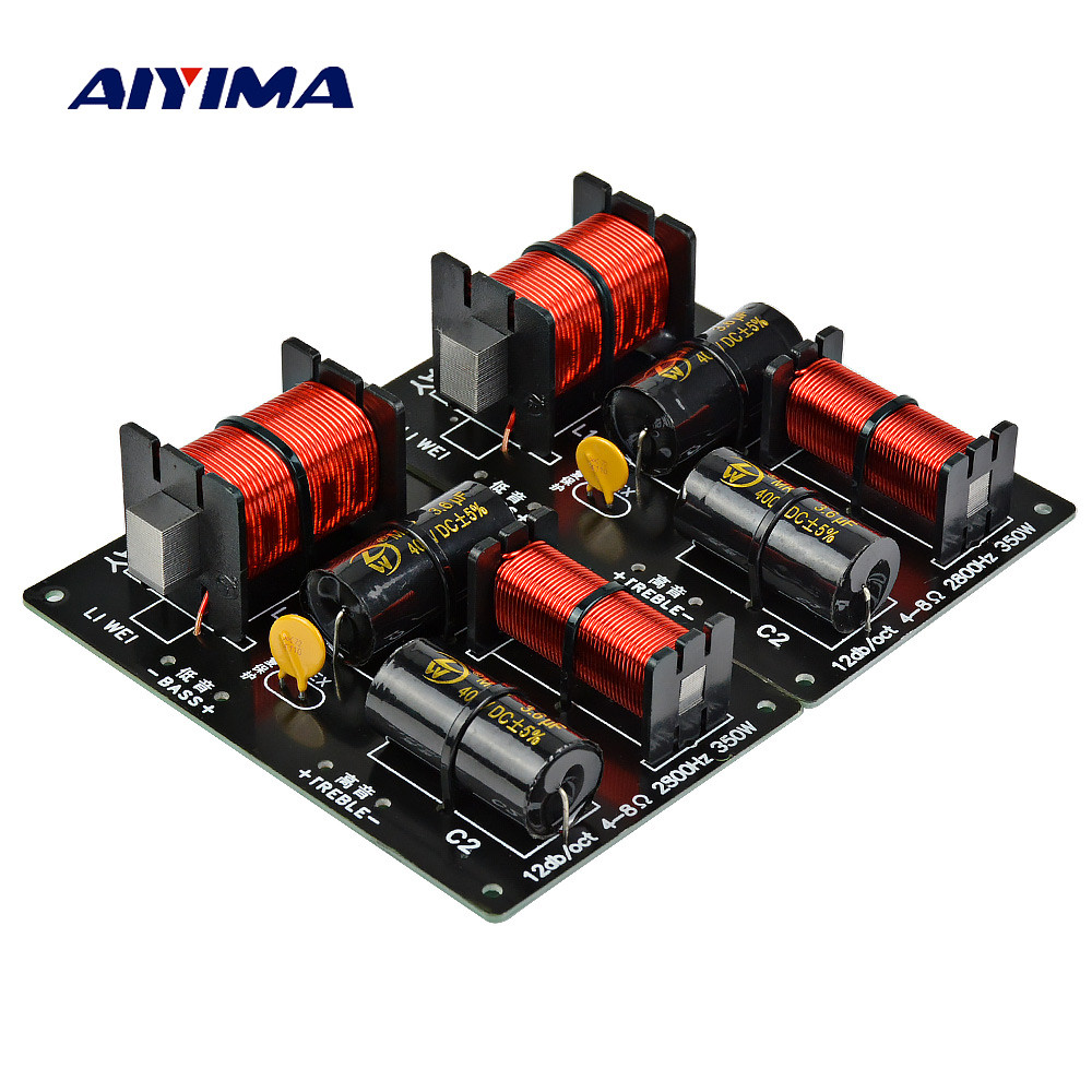 AIYIMA 2pcs 350W 2 Ways Crossover Audio Board Tweeter Bass Speaker Frequency Divider 2 Unit For 4-8O