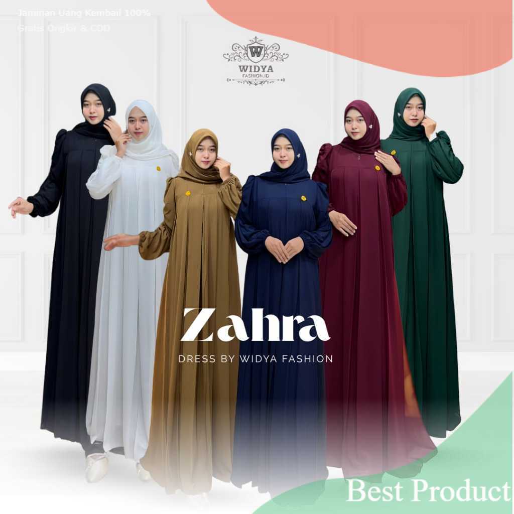 Gamis Remaja - Gamis Busui - Zahra Dress Set Hijab Ceruty Babydoll Premium  By Widya Fashion.IDpakai