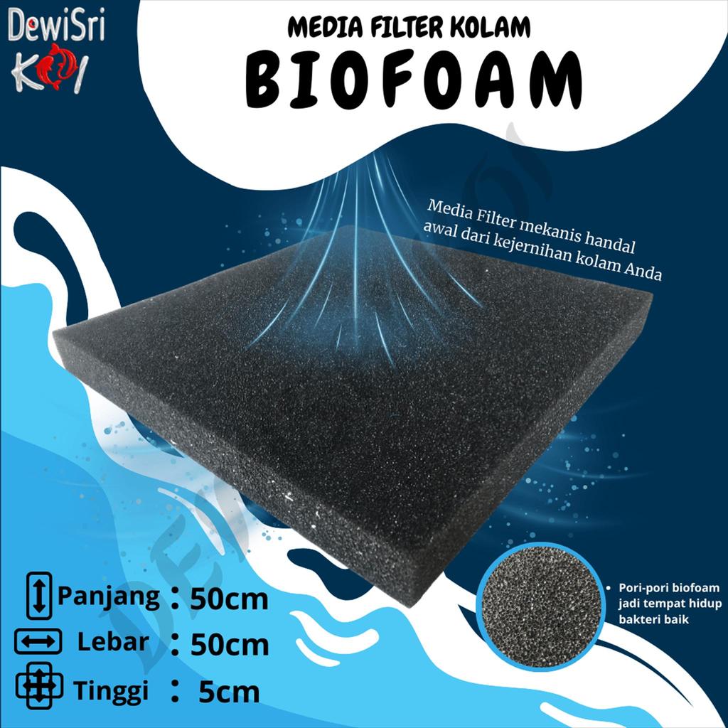 Biofoam Filter Aquarium Kolam Koi 50x50x5 cm – Busa Filter Mekanis Media Penyaring Air