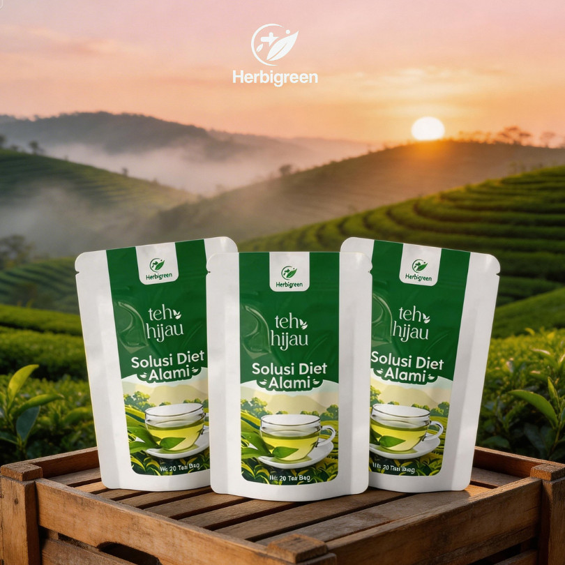 HERBIGREEN DETOX ORIGINAL THAILAND PELANGSING DIET 20 TEABAG TEH HIJAU HERBAL ALAMI TEH DIET