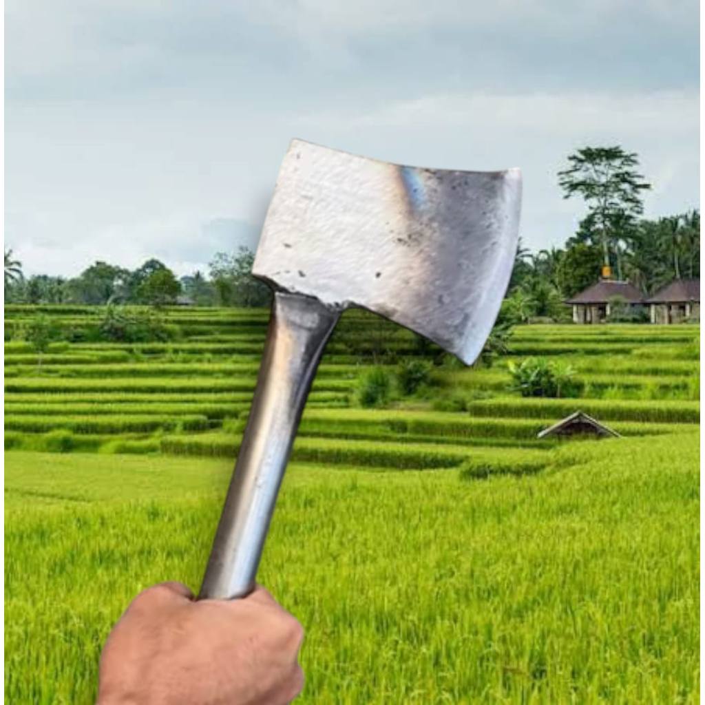 Kapak Cacah Tulang Super Tajam Siap Pakai - Kampak Baja Per Full Las