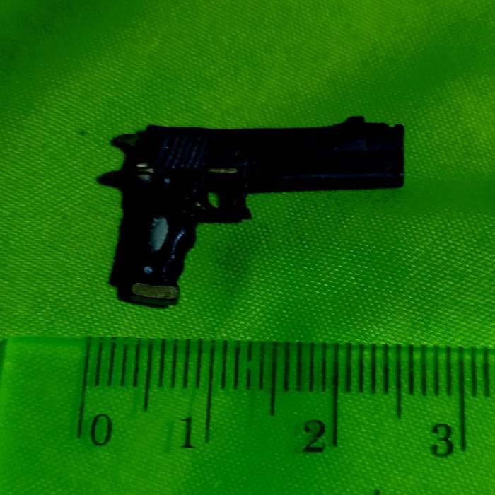 Diorama Miniatur pistol hitam 1/12 Aksesoris Figure