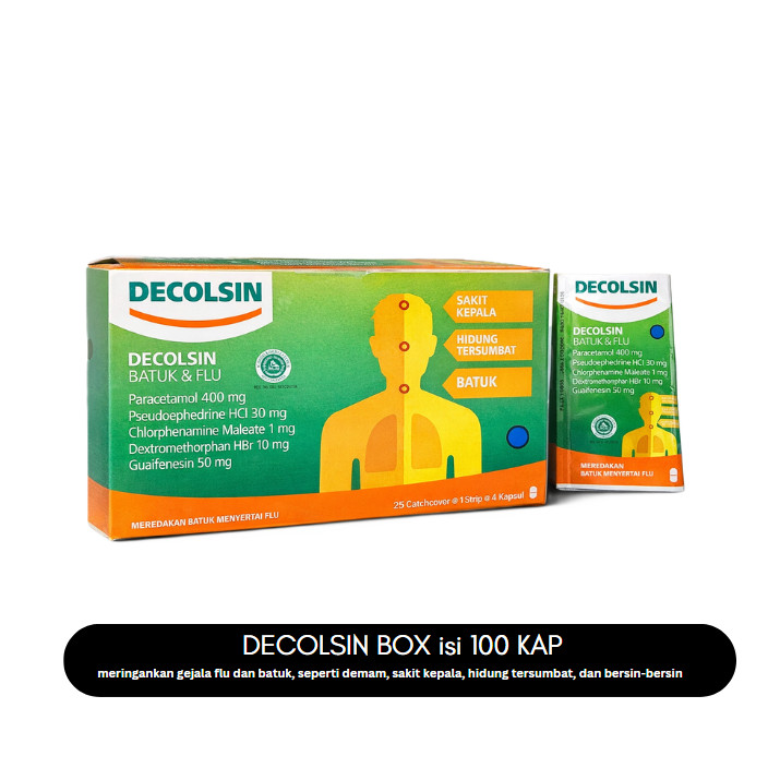 Decolsin Strip BOX 100 Obat Flu Demam Disertai Batuk